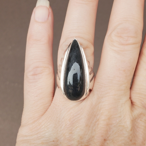 New Men's Iolite Sunstone Silver Statement Ring. - Picture 12 of 16